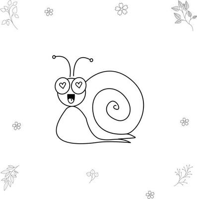 snail vector illustration for coloring book