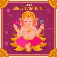 saludo de feliz festividad de ganesh chaturthi vector