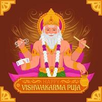 Greeting Happy Vishwakarma Puja Festivity Background vector