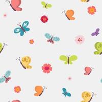 Seamless vector butterfly pattern. flying insect summer background. Colorful texture, wrapping paper, rustic wallpaper, nature backdrop textile. Wrapping paper, wallpaper, textile for children.