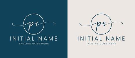 PS SP Initial handwriting signature logo template vector. Hand lettering for designs vector