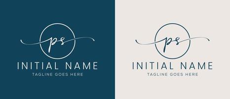 PS SP Initial handwriting signature logo template vector. Hand lettering for designs vector