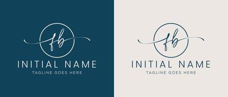 FB BF Initial handwriting signature logo template vector. Hand lettering for designs vector