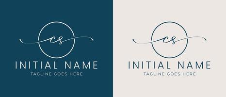 CS SC Initial handwriting signature logo template vector. Hand lettering for designs vector