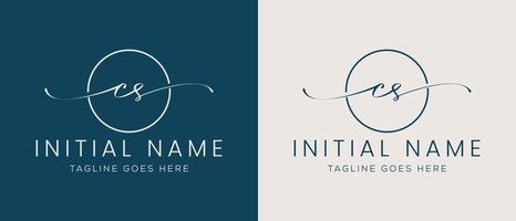 CS SC Initial handwriting signature logo template vector. Hand lettering for designs vector