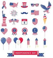 American independence day icons vector