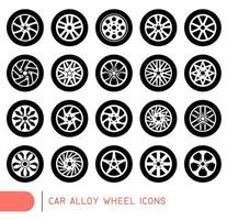 Car alloy wheel icons vector
