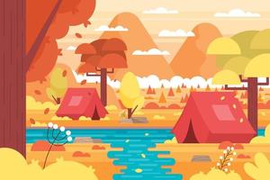 Camping Ground Landscape Background vector