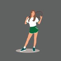 Badminton female  Player vector design