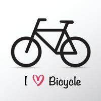 Bicycle icon vector illustration, i love bicycle text.