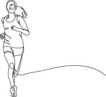 running line drawing vector illustration.