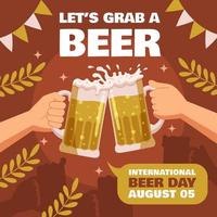 International Beer Day with People Toasting with Glasses of Beer vector