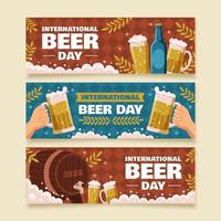 conjunto de banners del día internacional de la cerveza vector