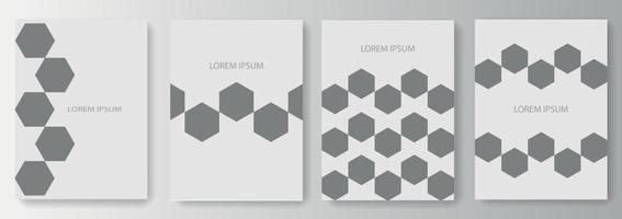 Set collection of gray backgrounds with polygons vector