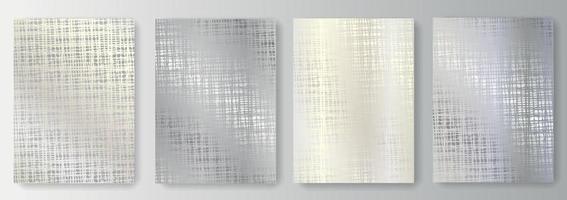 Set collection of silver backgrounds with fine mesh vector