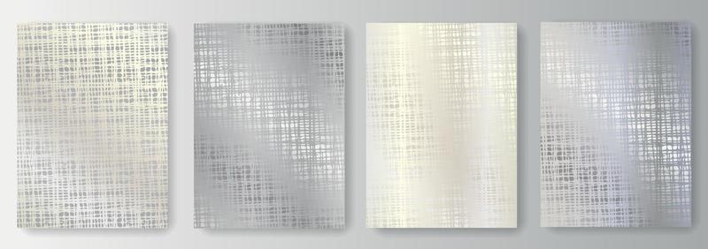 Set collection of silver backgrounds with fine mesh