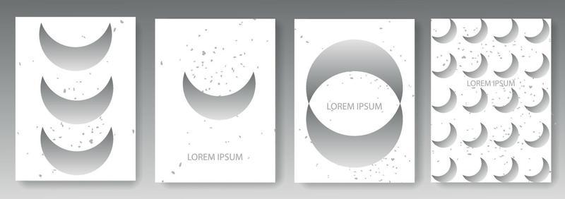 Set collection of white backgrounds with gray elements