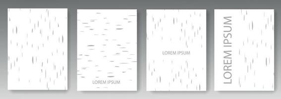 Set collection of white backgrounds with gray raindrops vector