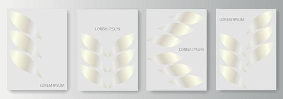 Set collection of gray backgrounds with silver elements vector
