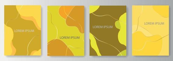 Set collection of modern abstract backgrounds in yellow colors vector