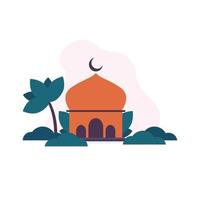 ilustración de diseño plano de mezquita para web vector