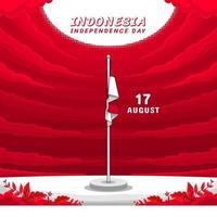 diseño de publicación del día de la independencia de indonesia con ilustración vector