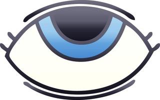 gradient shaded cartoon eye looking up vector