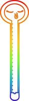 rainbow gradient line drawing cartoon thermometer vector