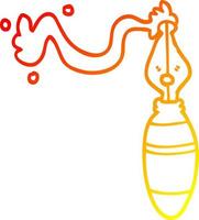 warm gradient line drawing cartoon fountain pen vector