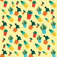 Cactus pattern, flat style vector