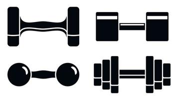 Gym dumbell icon set, simple style vector