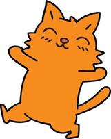 quirky hand drawn cartoon cat vector