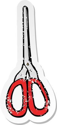 retro distressed sticker of a cartoon scissors
