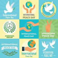 International Day of Peace concept set, flat style vector