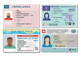 Driver license banner horizontal set, flat style vector