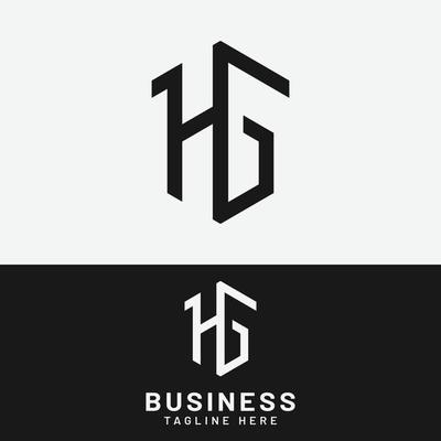 H G HG GH Letter Monogram Initial Logo Design Template