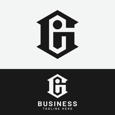 G I GI IG Letter Monogram Initial Logo Design Template