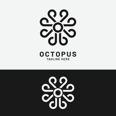 Minimalist Letter O Octopus Logo Design Template