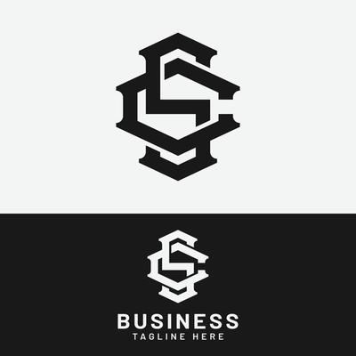 S C SC CS Letter Monogram Initial Logo Design Template