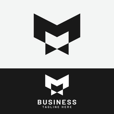 Letter Initial M Man Logo Design Template