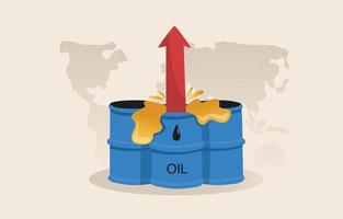 Los precios mundiales del petróleo subieron a un nivel crítico. la crisis de la economía de combustible y el concepto de precios caros del gas. vector