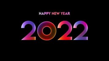 concept of happy new year 2022 design of colorful neon light. template for Seasonal Flyers and Greetings Card or Christmas themed invitations. Light Banner. Vector Illustration. Editing text neon sign