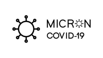 Omicron Covid-19 Coronavirus typography logo. Vector symbol of mutated virus