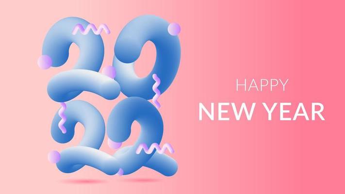 new year concept with 2022 3d lettering. Typographic holiday design template for calendar, website, banner sale, flyer. vector illustration