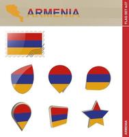 conjunto de banderas de armenia, conjunto de banderas vector