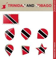 conjunto de banderas de trinidad y tobago, conjunto de banderas vector