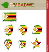 Conjunto de banderas de Zimbabue, conjunto de banderas vector