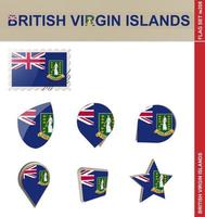 conjunto de banderas de las islas vírgenes británicas, conjunto de banderas vector