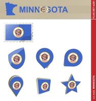 conjunto de banderas de minnesota, conjunto de banderas vector