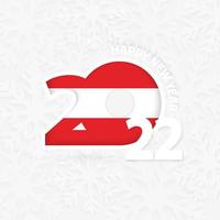 feliz año nuevo 2022 para austria sobre fondo de copos de nieve. vector